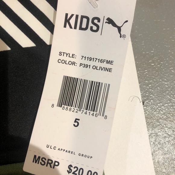 Puma olivevine boy short sleeve shirt size 5 - Picture 4 of 4